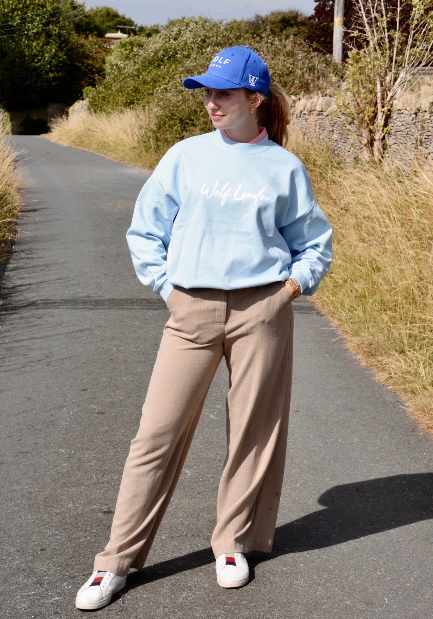 Women's Mackenzie River Oversized Blue Crewneck Jumper
