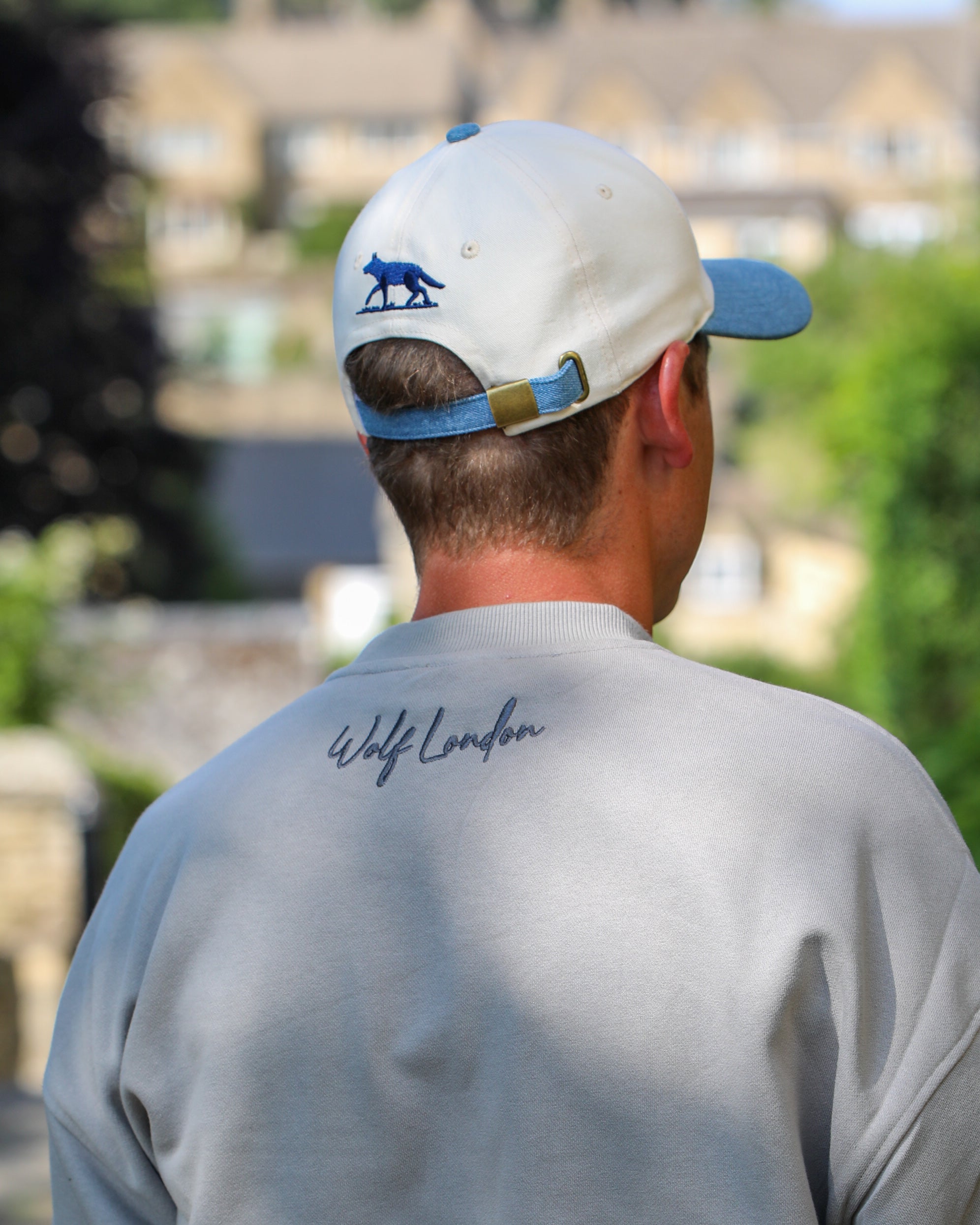 Unisex Wolf Blue & Cream Trucker Cap