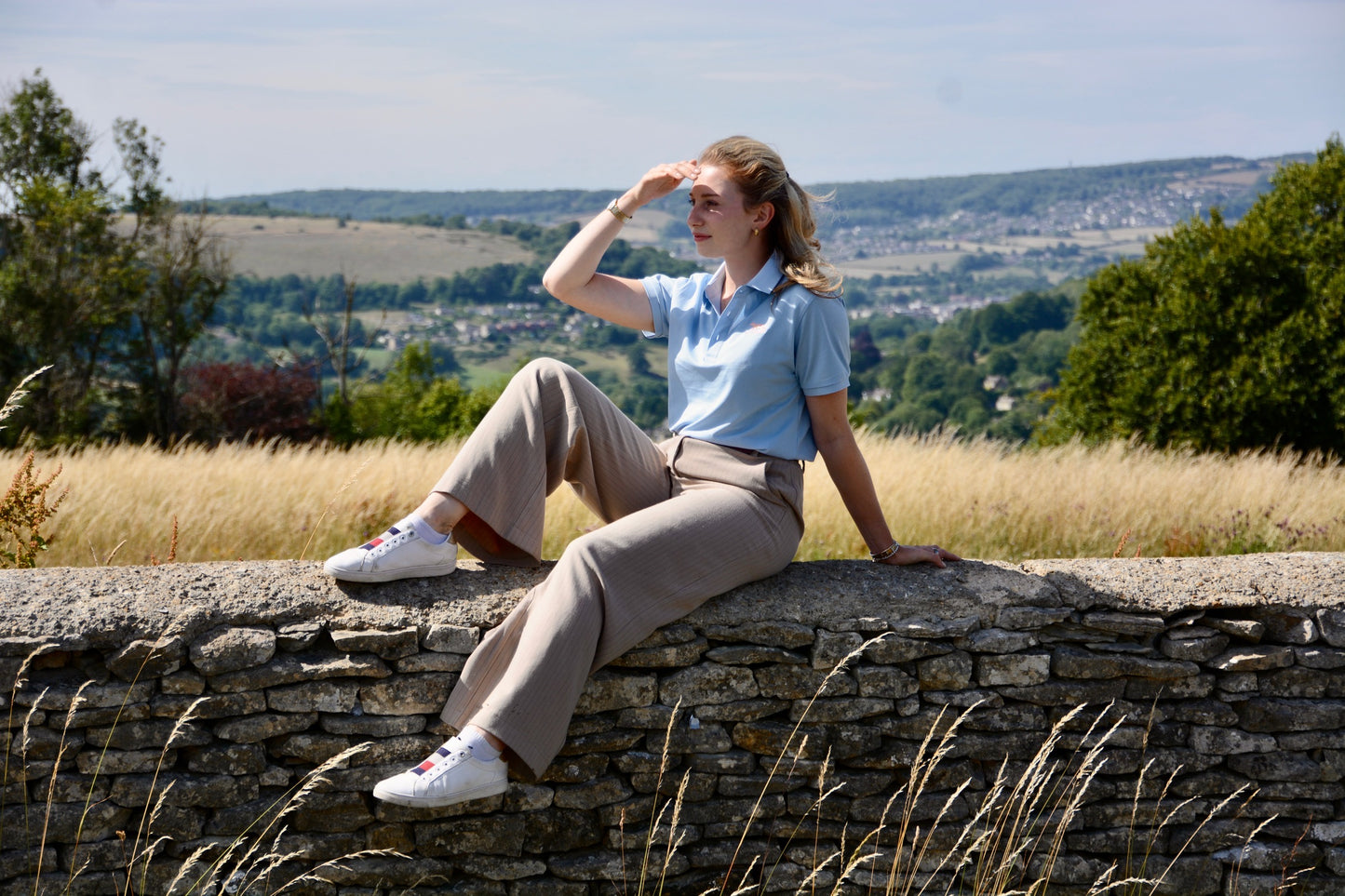 Women's Classic Blue Wolf Polo Shirt