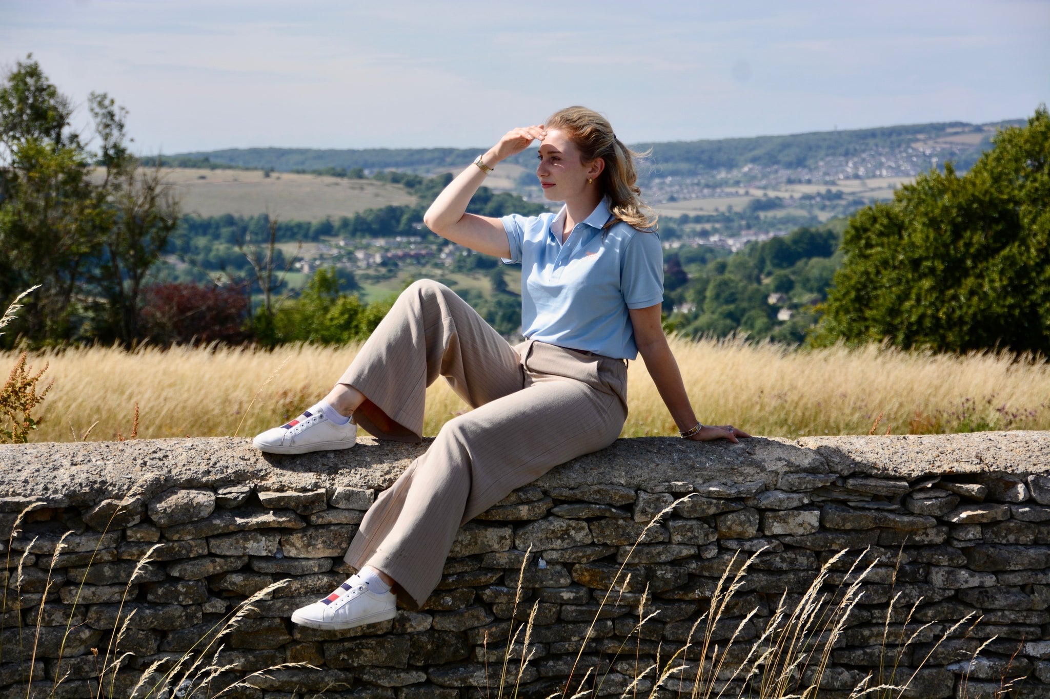 Women's Classic Blue Wolf Polo Shirt