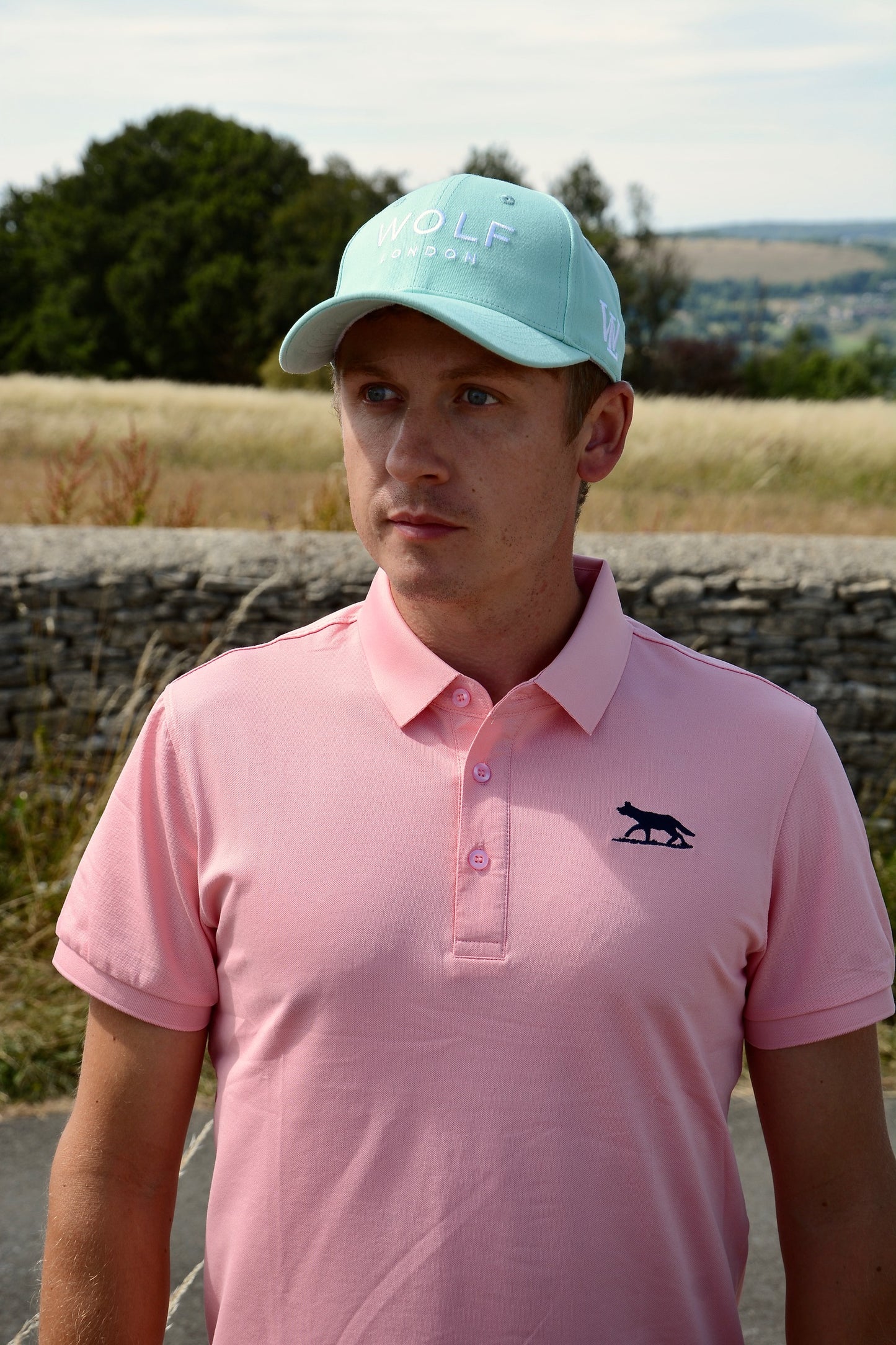 Men's Classic Pink Wolf Polo Shirt
