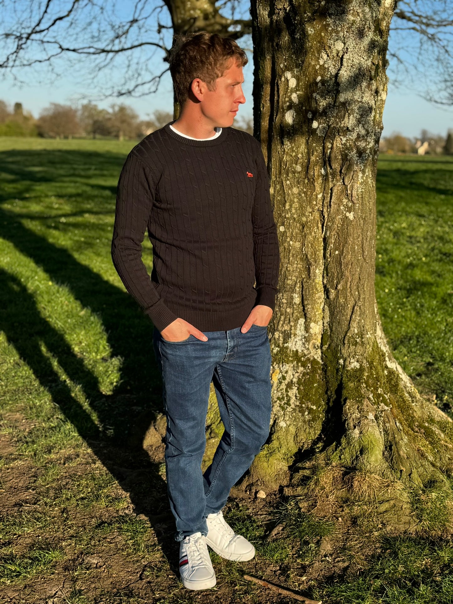Men's Black Unisex Hudson Bay Cable Knit Jumper