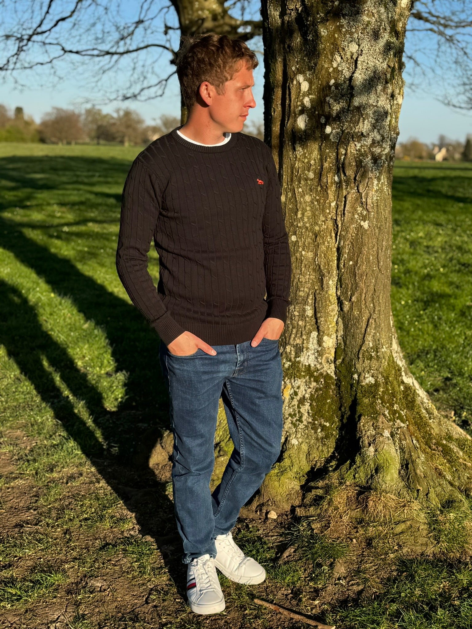Men's Black Unisex Hudson Bay Cable Knit Jumper