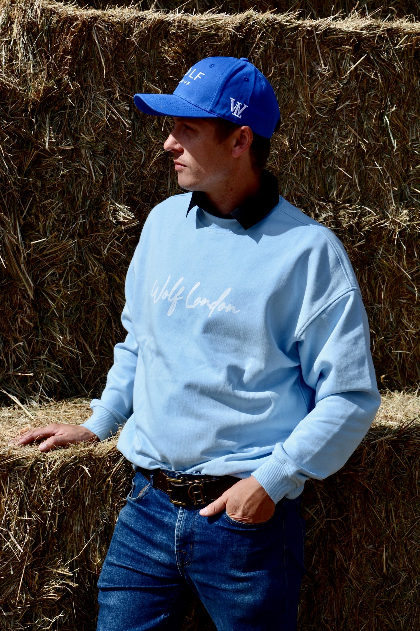 Men's Mackenzie River Oversized Blue Crewneck Jumper