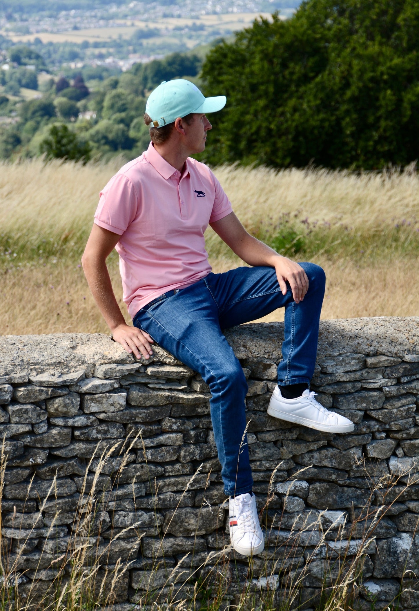 Men's Classic Pink Wolf Polo Shirt