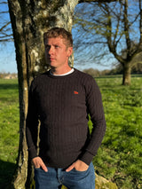 Men's Black Unisex Hudson Bay Cable Knit Jumper