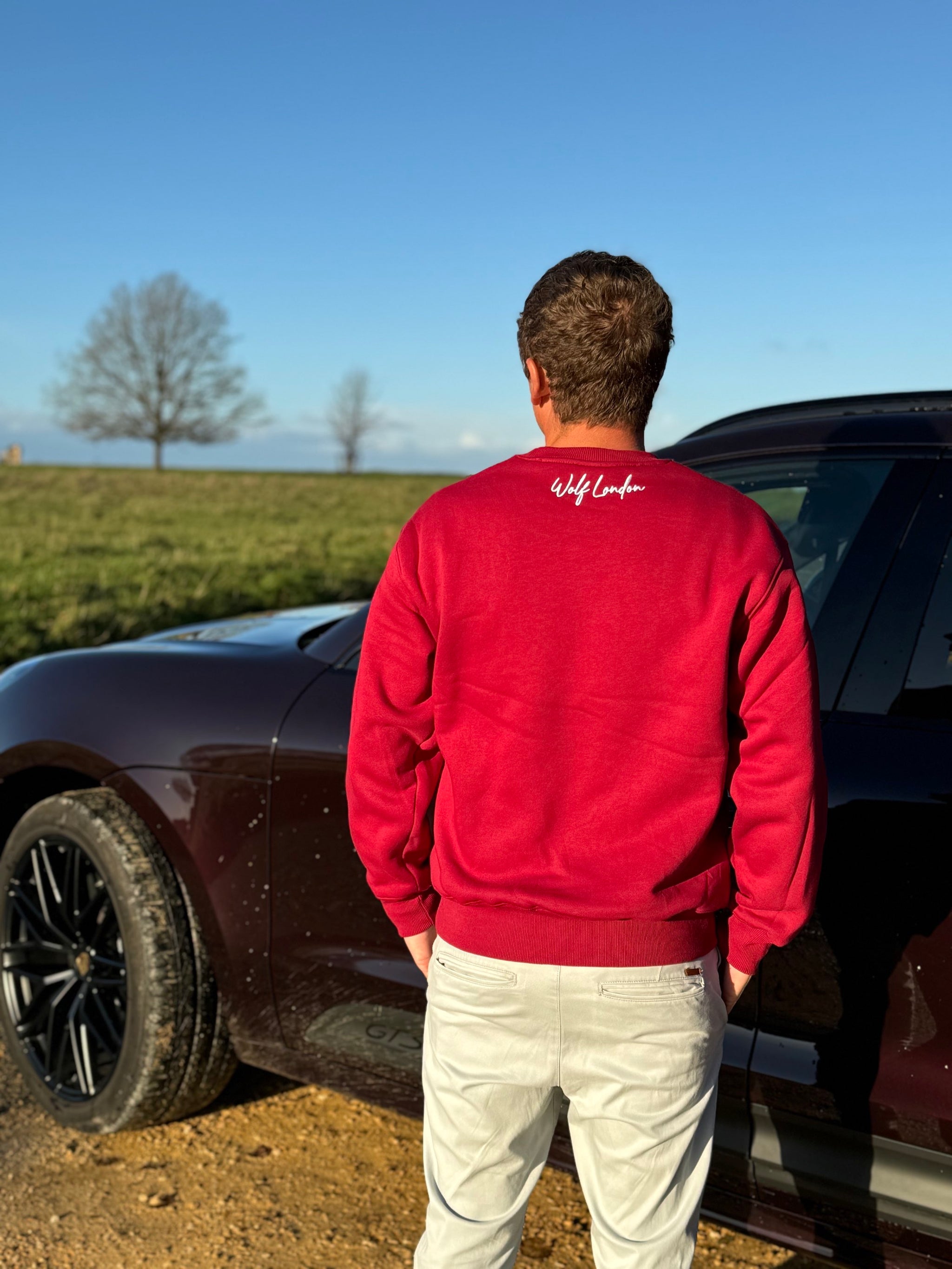 Unisex Signature Wolf Tundra Cranberry Red Fleece Jumper