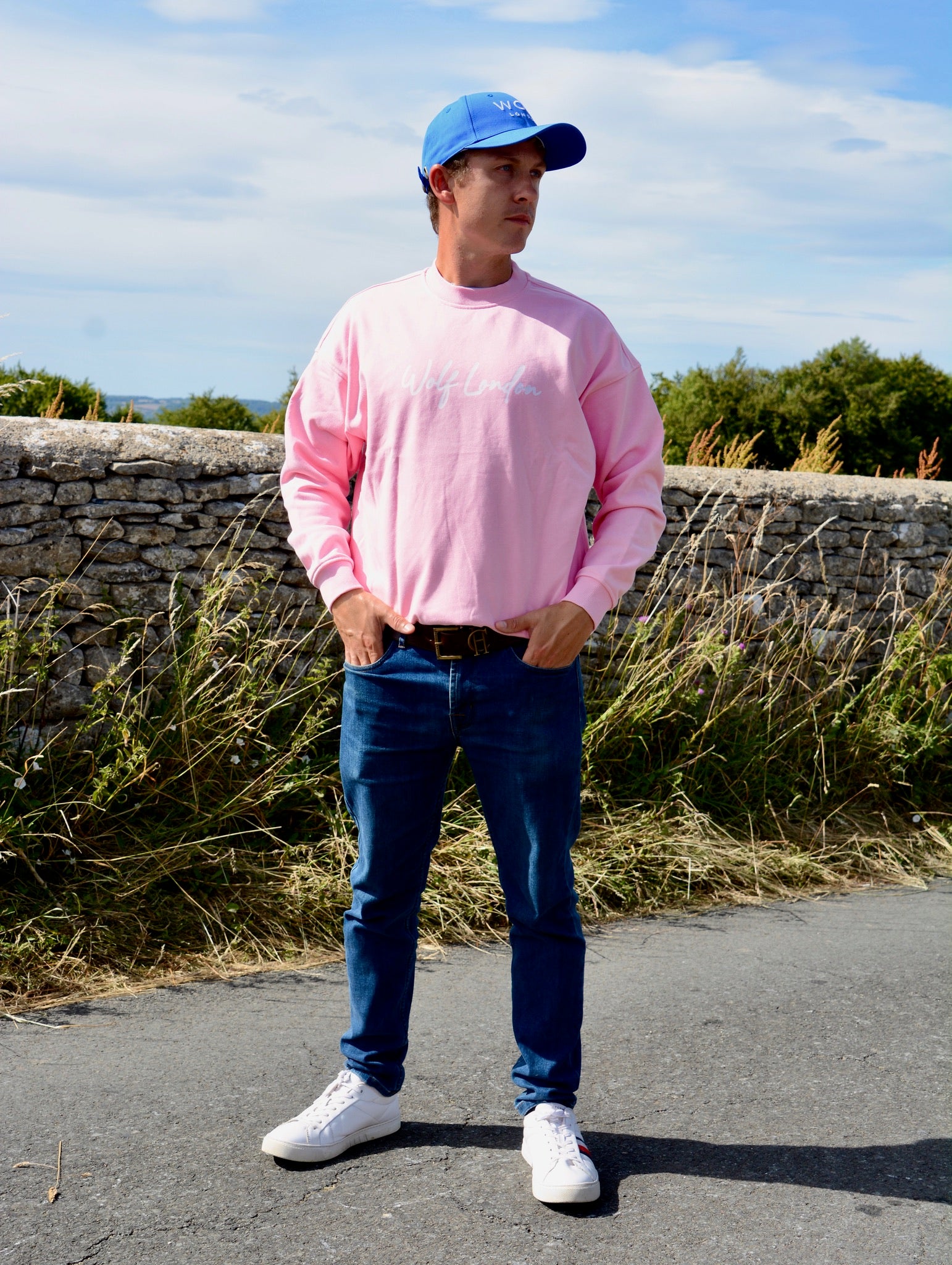 Men's Mackenzie River Oversized Pink Crewneck Jumper