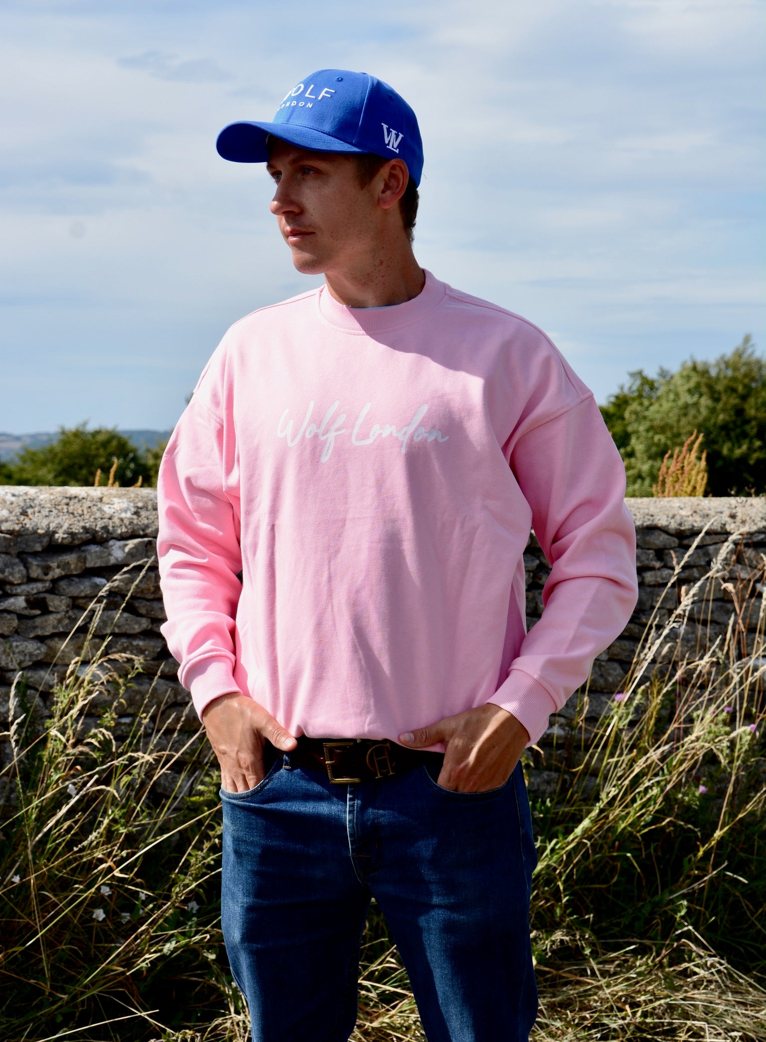 Men's Mackenzie River Oversized Pink Crewneck Jumper