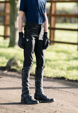 Children's Boys Black Omega Horse Riding Breeches