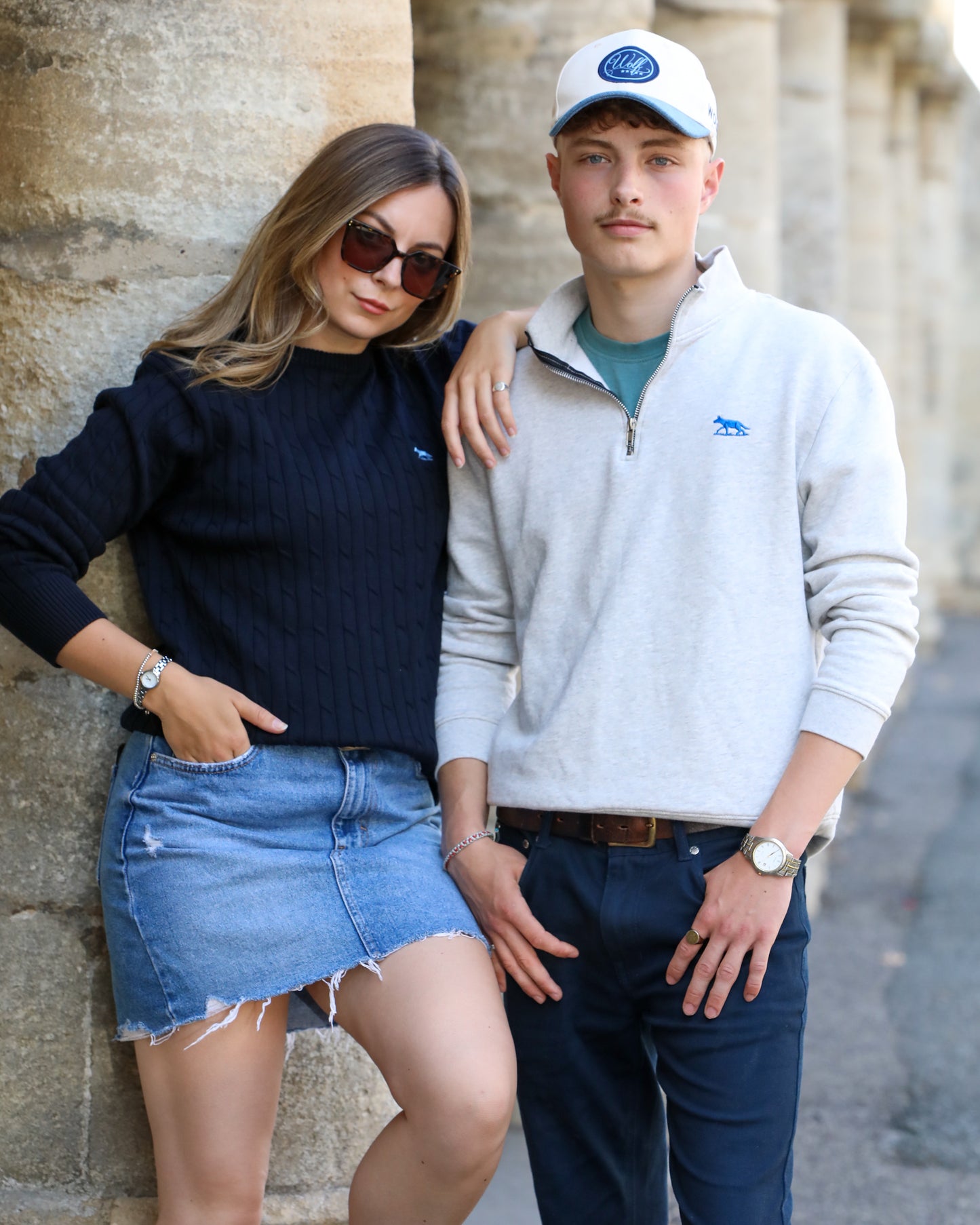 Unisex Wolf Blue & Cream Trucker Cap