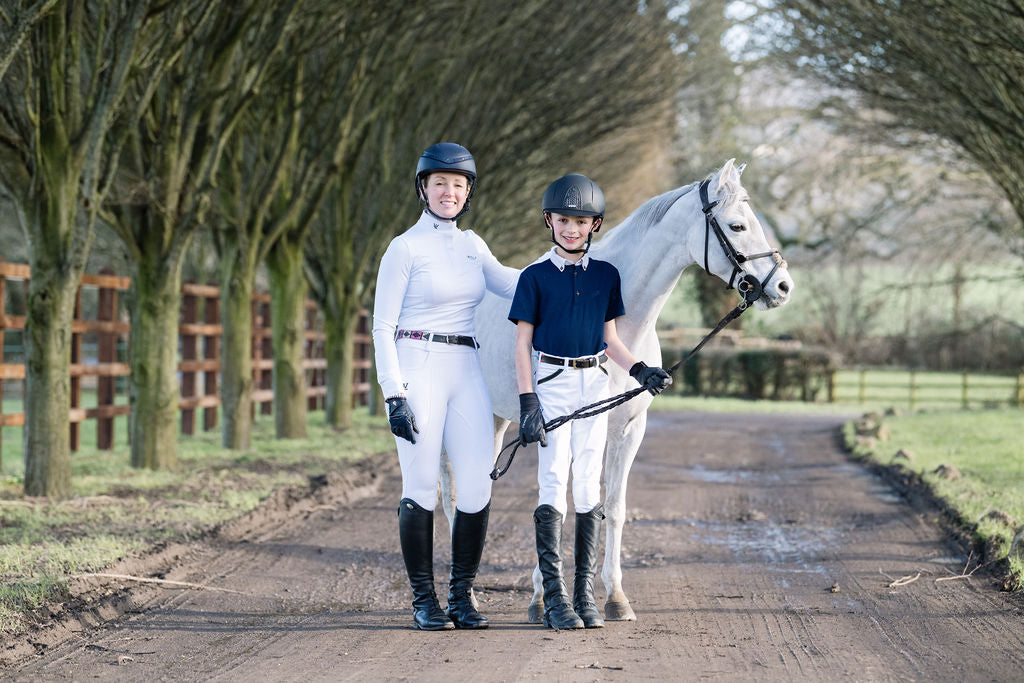 Children's Boys White Omega Competition Breeches