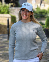 Women's Grey Unisex Hudson Bay Cable Knit Jumper