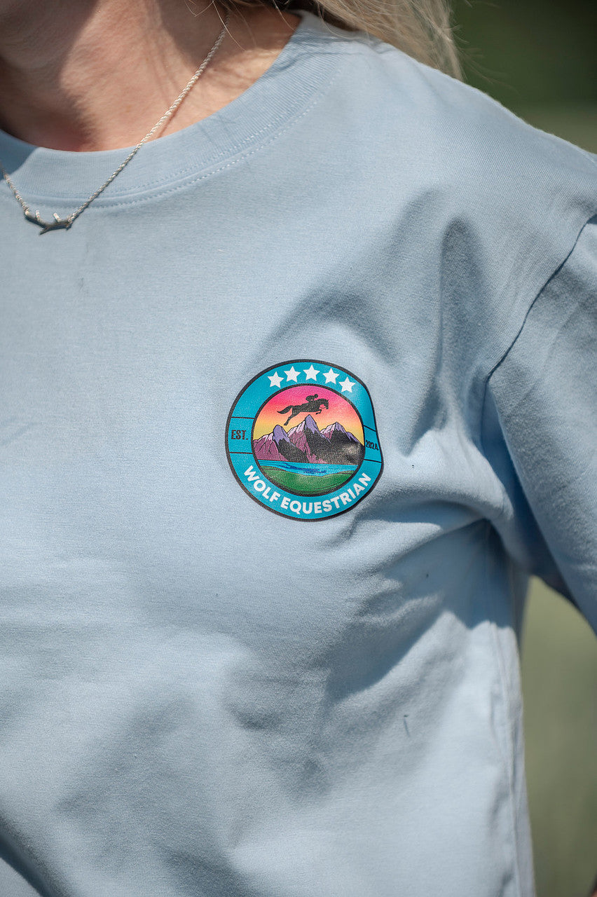 Women's Wolf Equestrian Sky Blue Tee