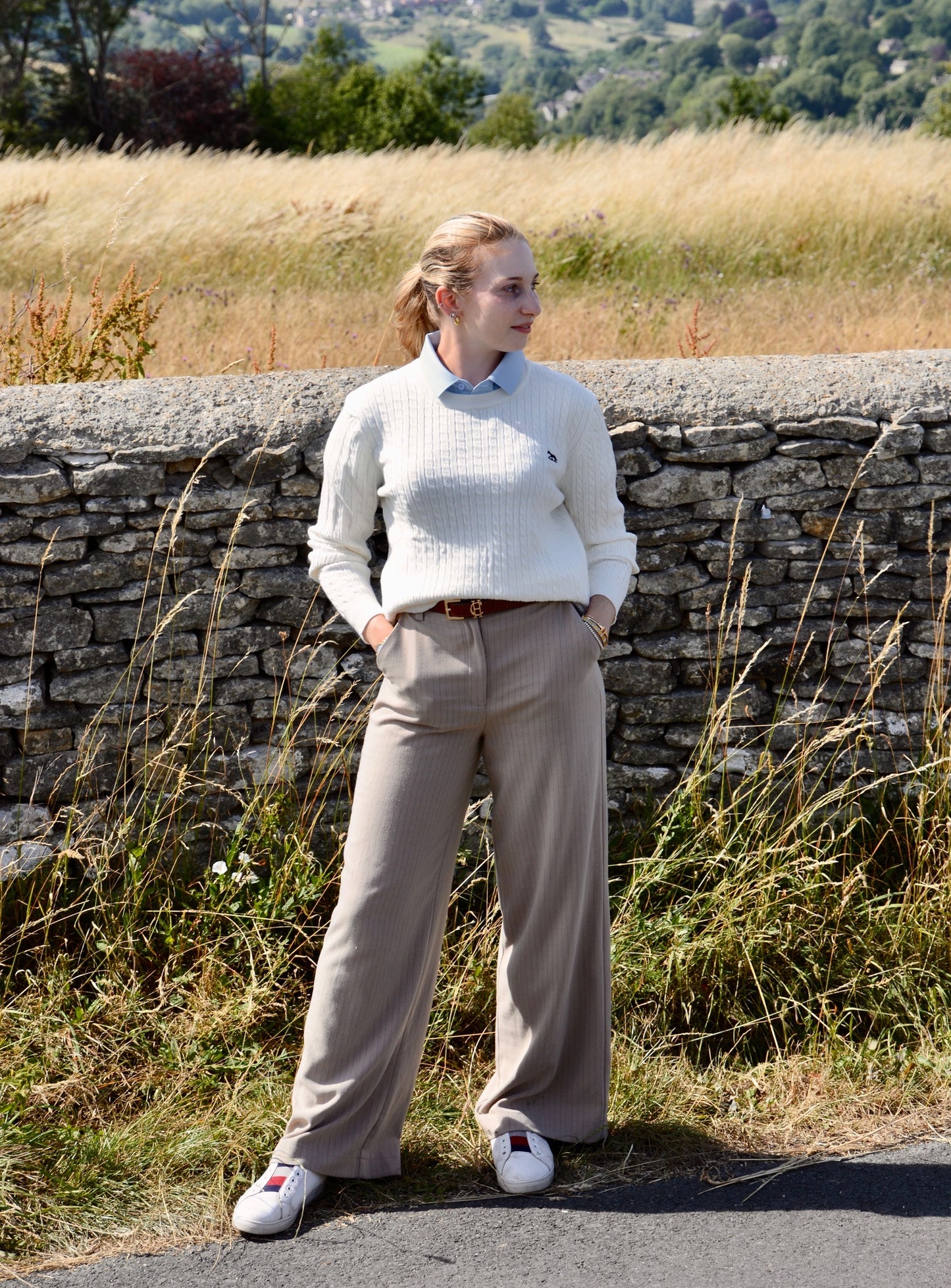 Women's Ivory White Hudson Bay Cable knit Jumper