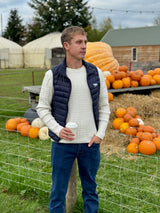Men's White Hudson Bay Cable knit Jumper