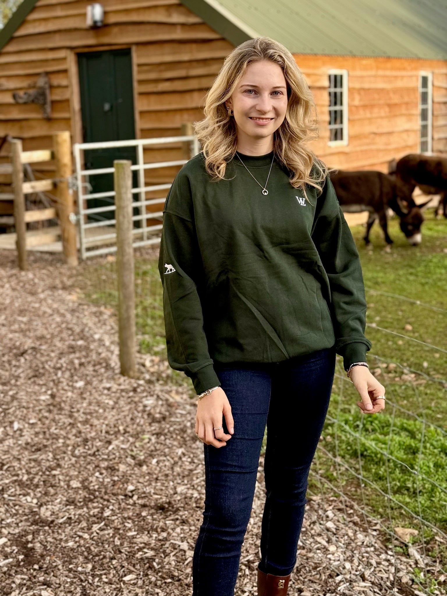 Women's Mackenzie River Oversized British Racing Green Crewneck Jumper