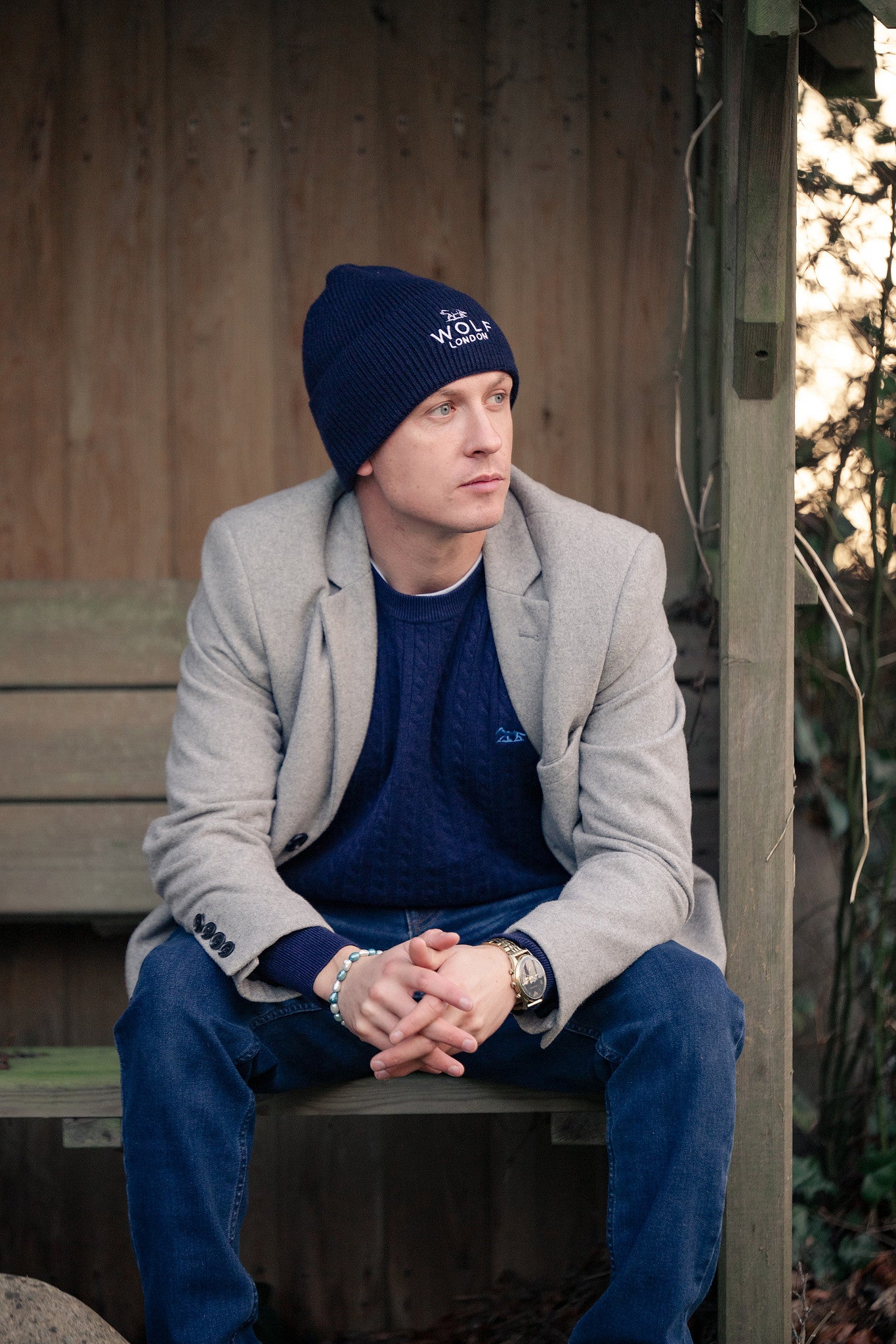 Men's Midnight Navy Hudson Bay Cableknit Jumper