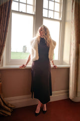 Women's Faux Fur White Waistcoat