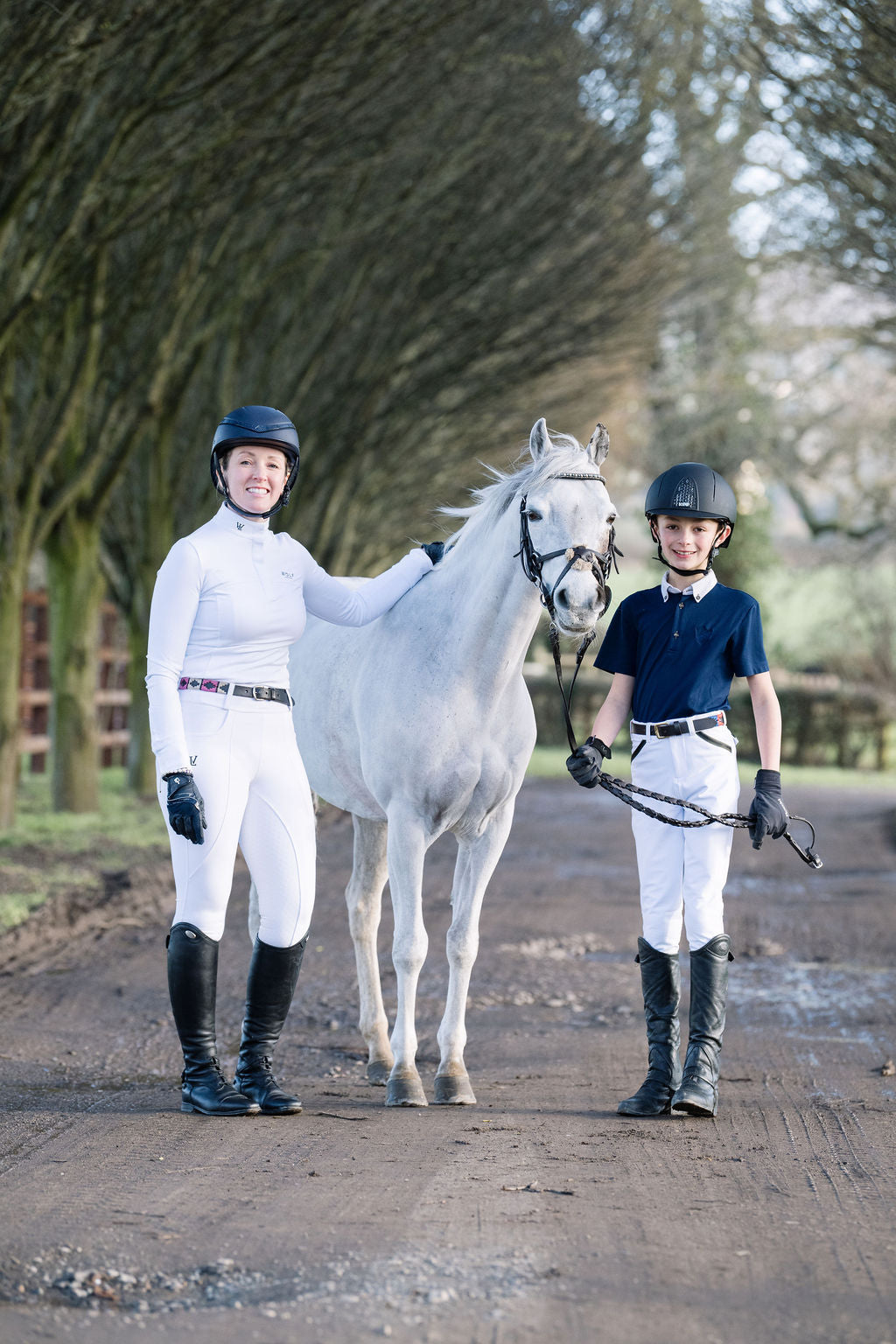 Children's Boys White Omega Competition Breeches