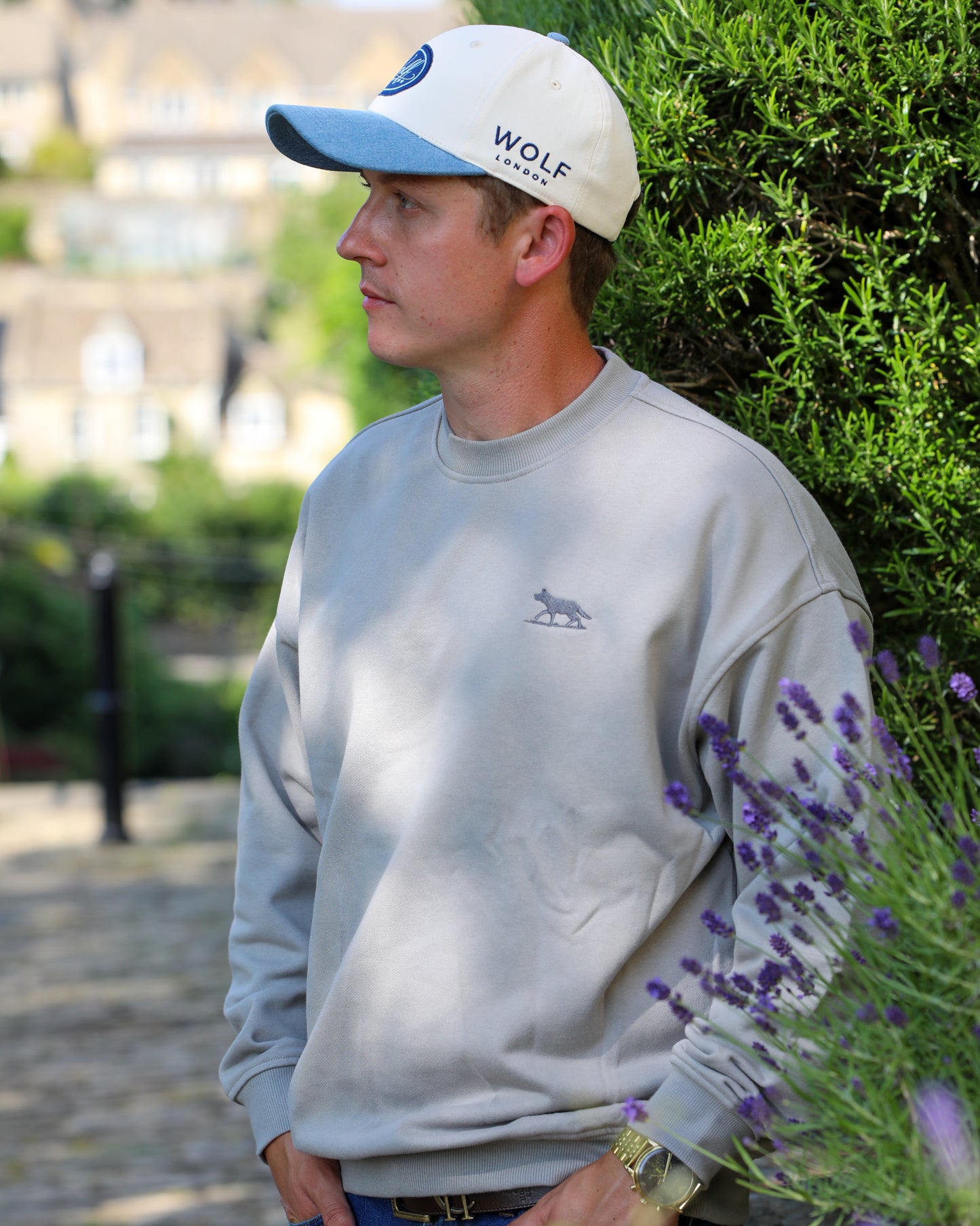 Unisex Wolf Blue & Cream Trucker Cap