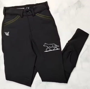 Children's Boys Black Omega Horse Riding Breeches