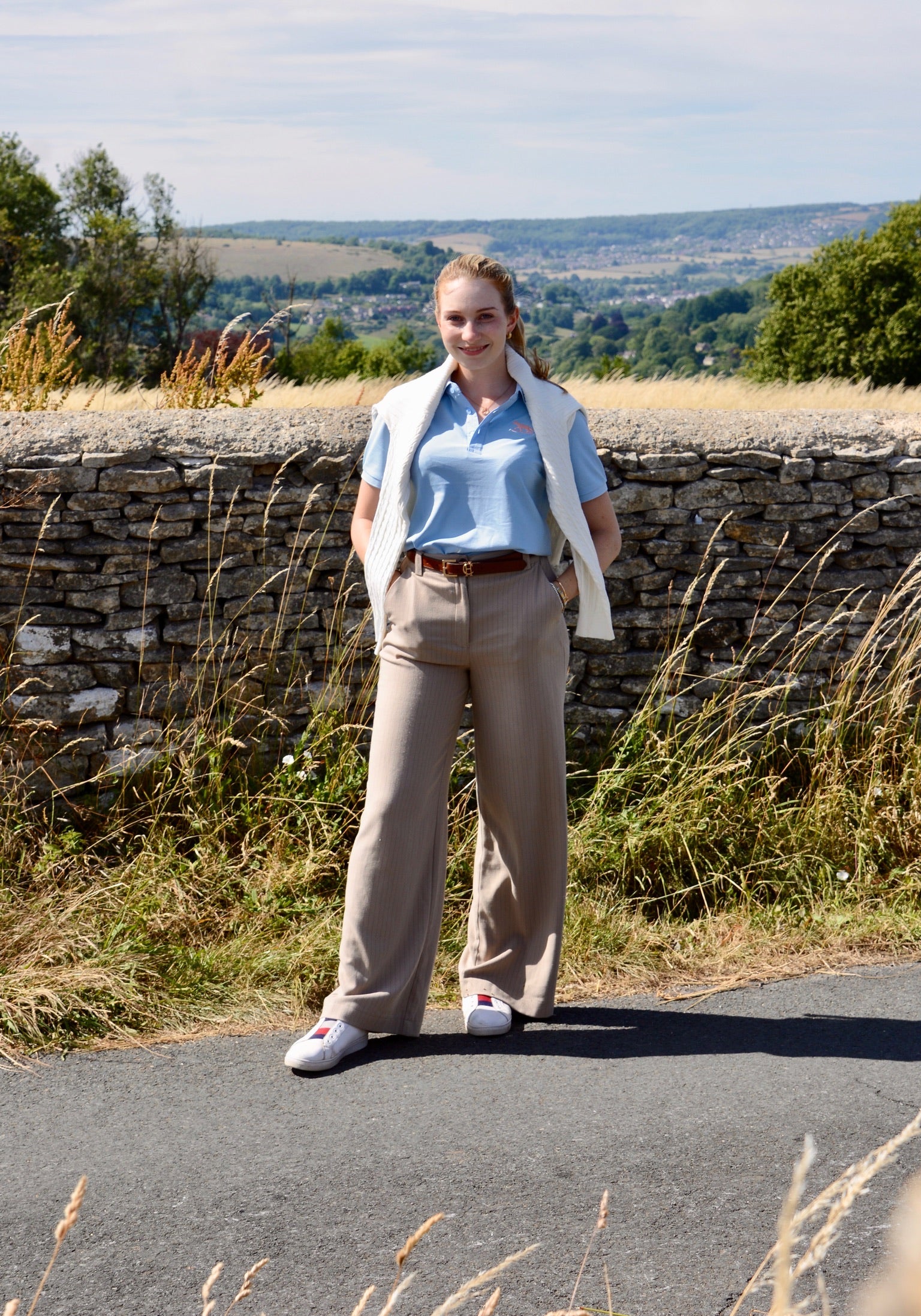 Women's Classic Blue Wolf Polo Shirt