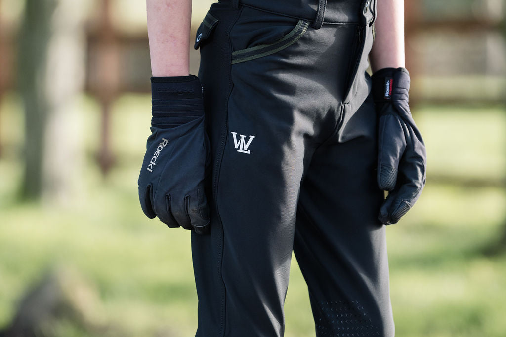 Children's Boys Black Omega Horse Riding Breeches