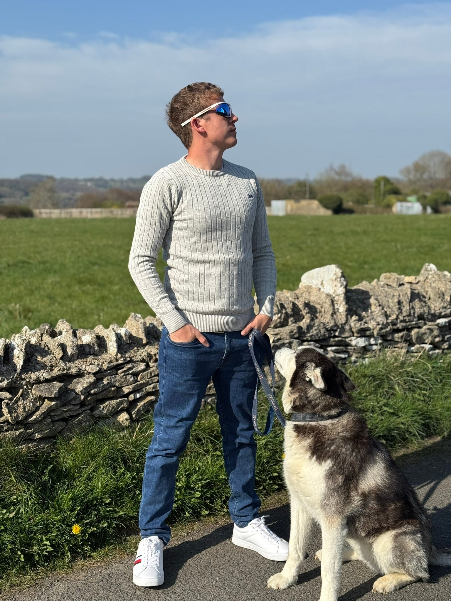 Men's Grey Unisex Hudson Bay Cable Knit Jumper