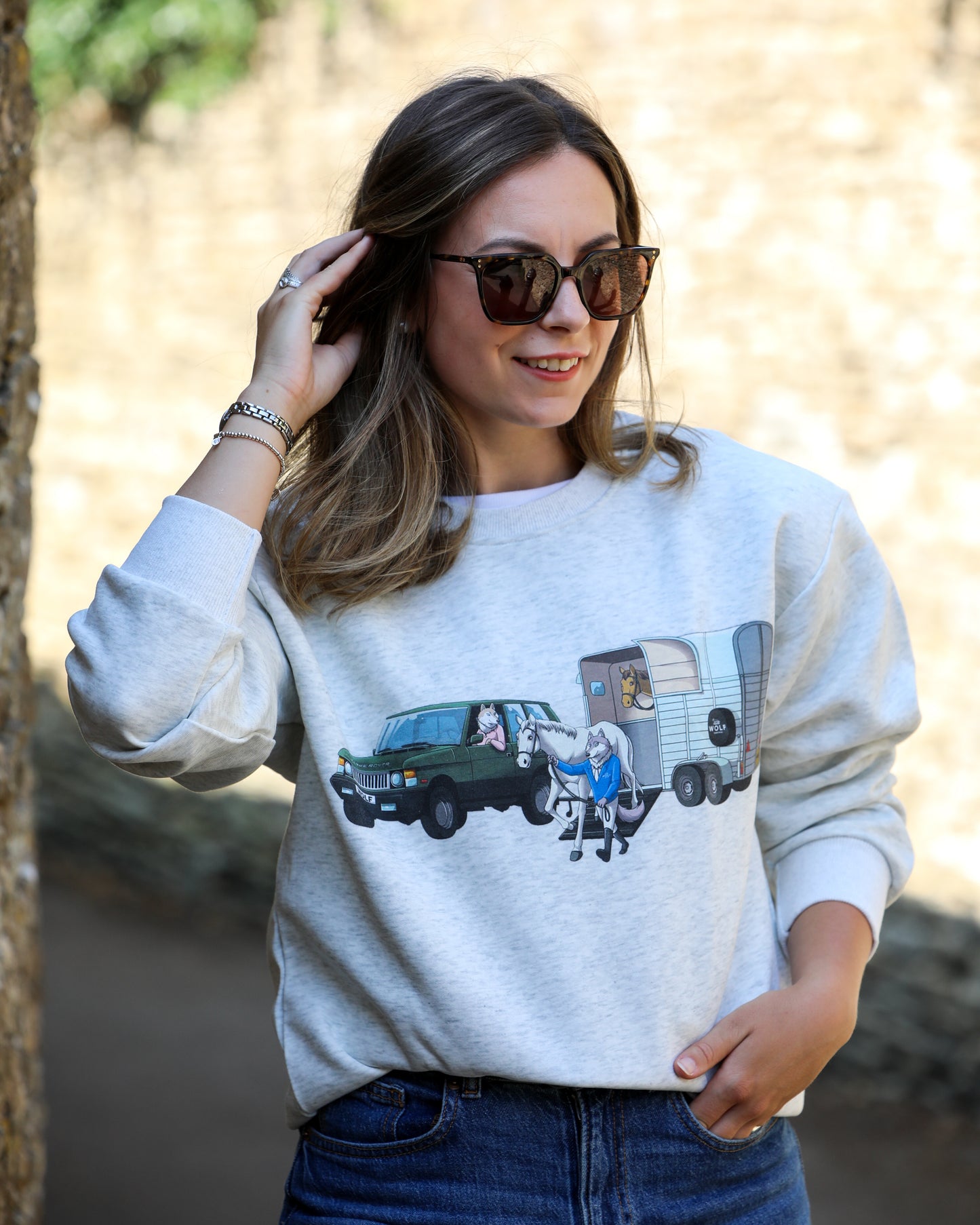 Women's Wolf Equestrian Range Rover Crewneck Jumper