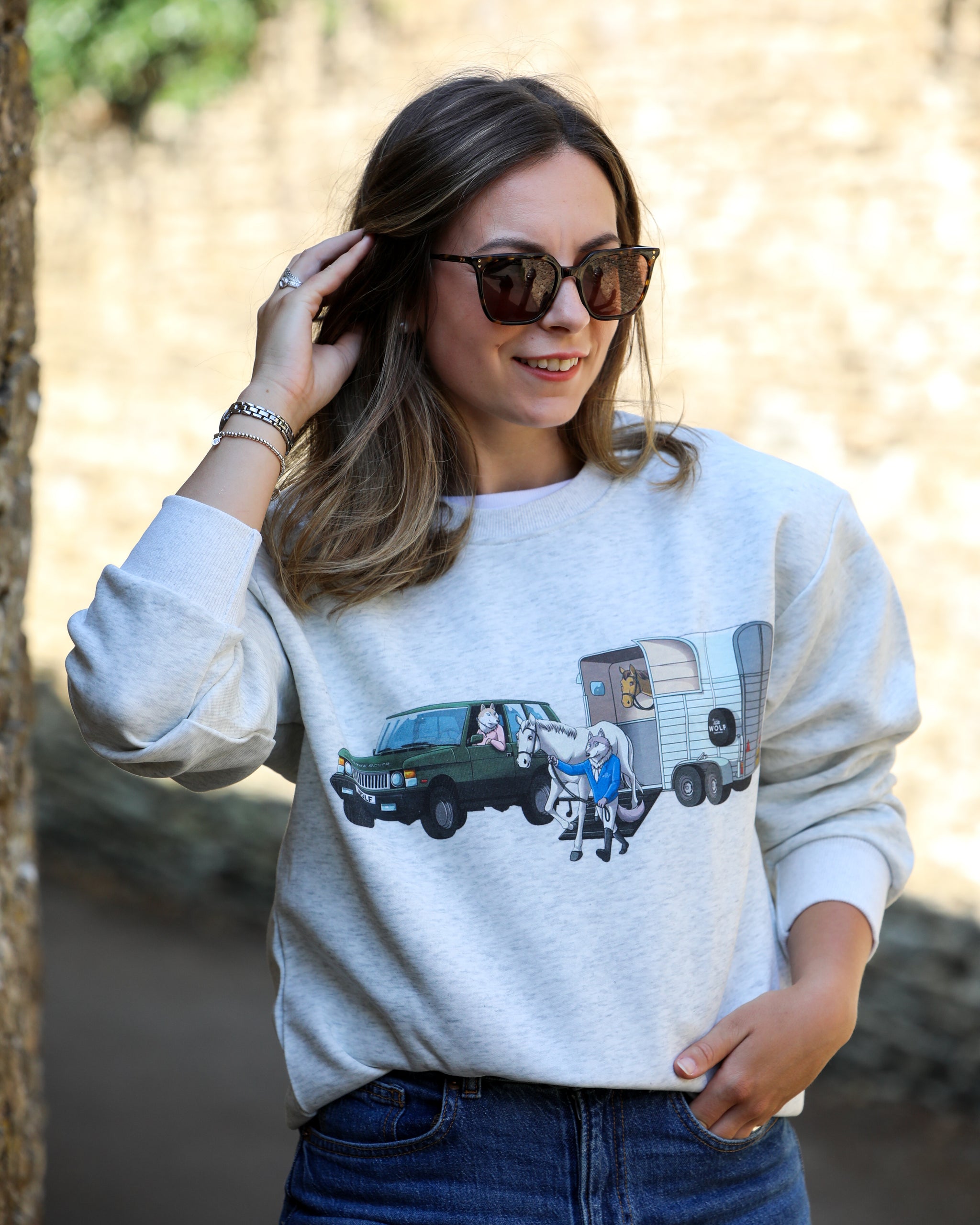 Women's Wolf Equestrian Range Rover Crewneck Jumper