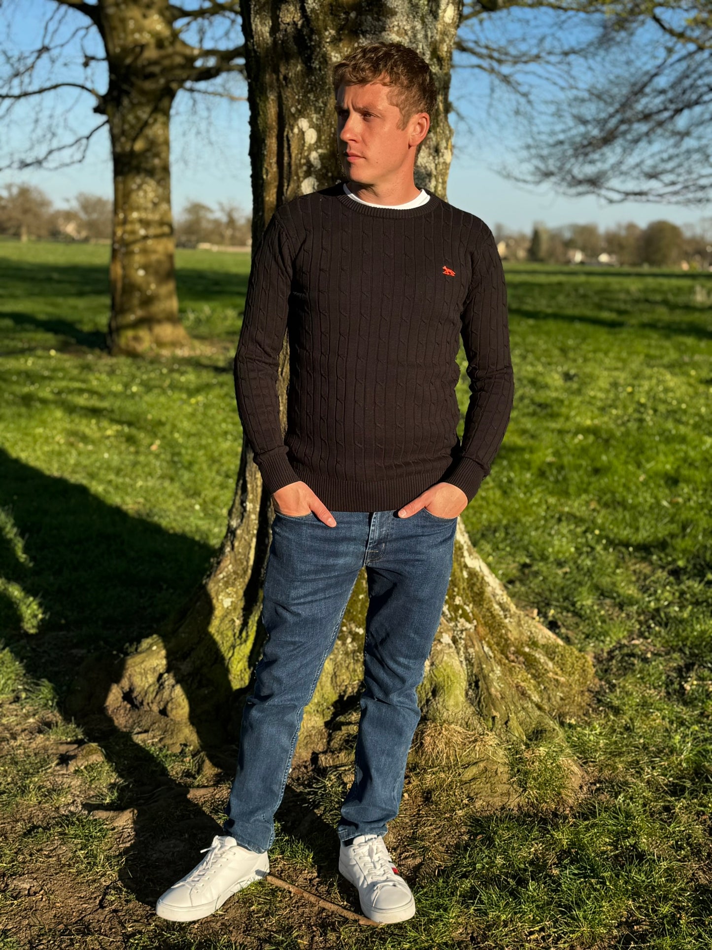Men's Black Unisex Hudson Bay Cable Knit Jumper