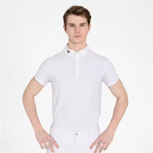 Men's Omega White Riding Competition Short Sleeve Shirt