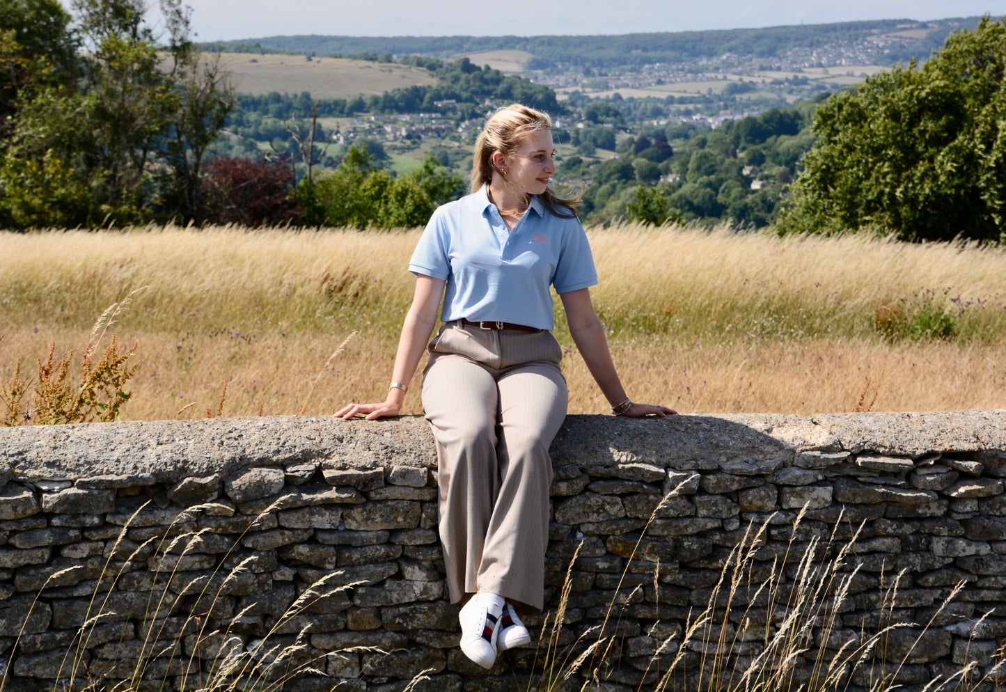 Women's Classic Blue Wolf Polo Shirt
