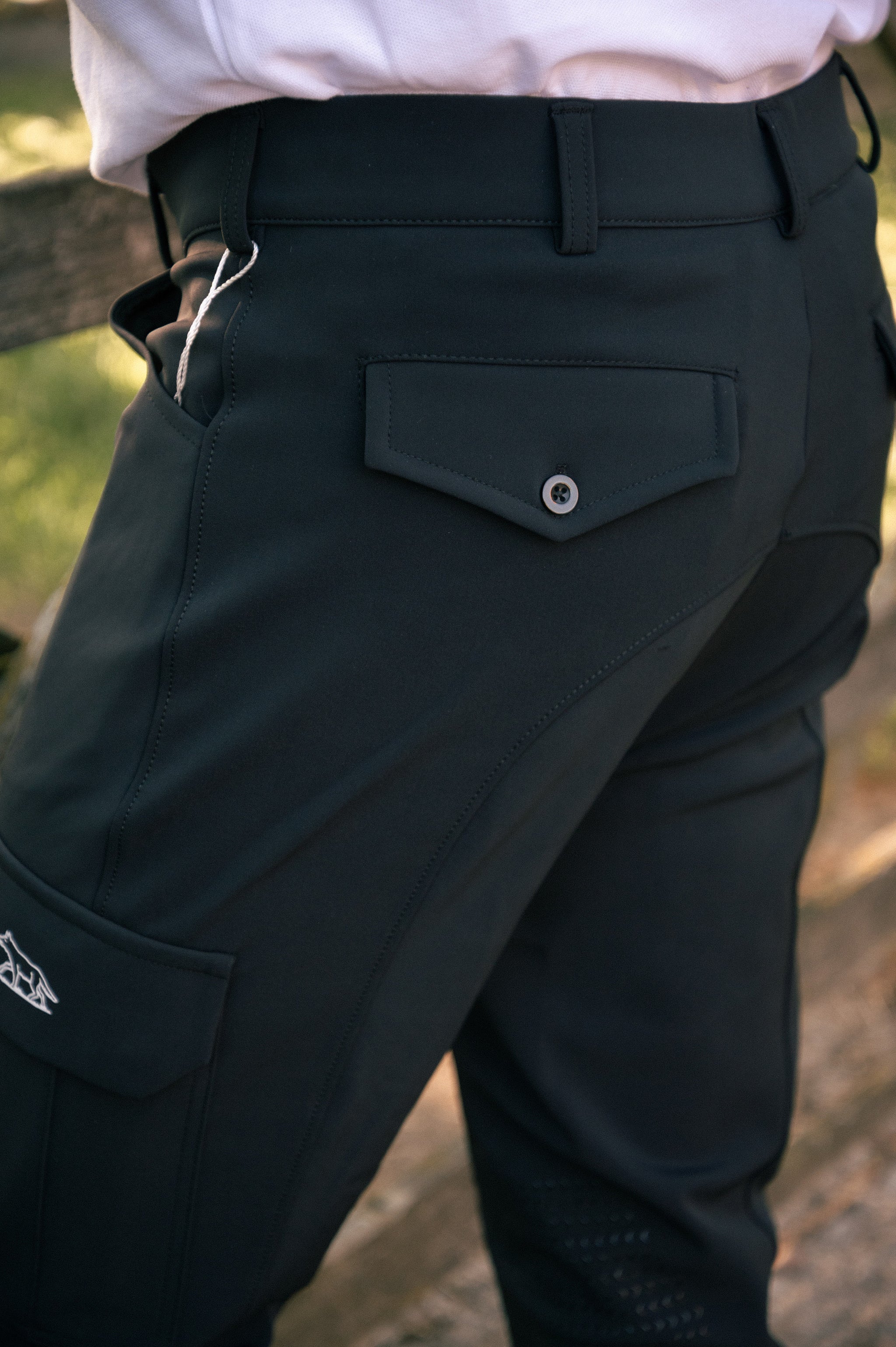 Back Side View of Men's Black Breeches