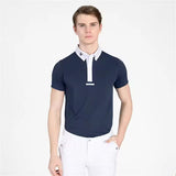Men's Horse Riding Short Sleeve Competition Shirt Front View