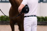 Men's White Competition Breeches back view with belt loop 