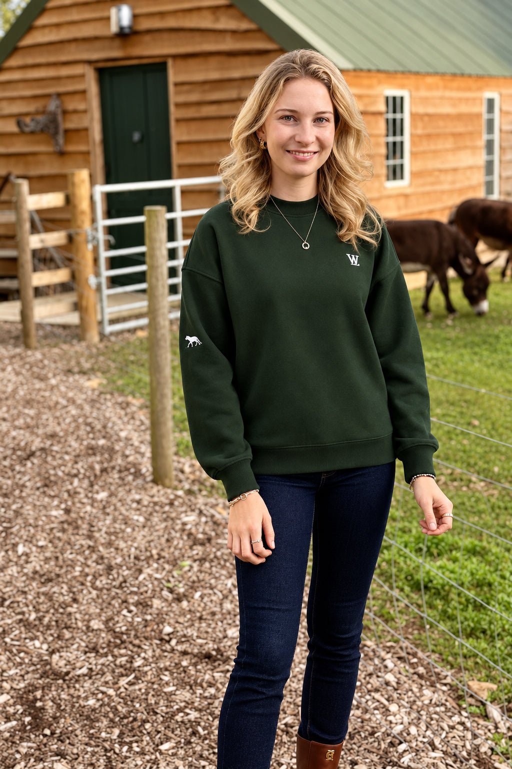 Women's Wolf London British Racing Green Crewneck Jumper